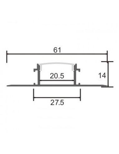 Perfil arquitectónico de aluminio BIRD para luz indirecta decorativa en interiores 2 metros, LM3869