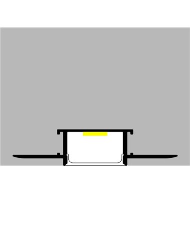 Perfil arquitectónico de aluminio FEAT para iluminación indirecta lineal 2 metros, LM3867