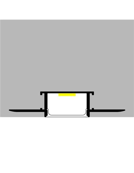 Perfil arquitectónico de aluminio FEAT para iluminación indirecta lineal 2 metros, LM3867