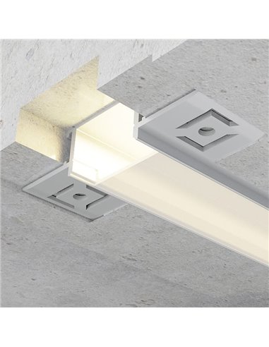 Profilé architectural en aluminium FEAT pour éclairage indirect linéaire, 2 mètres, LM3867