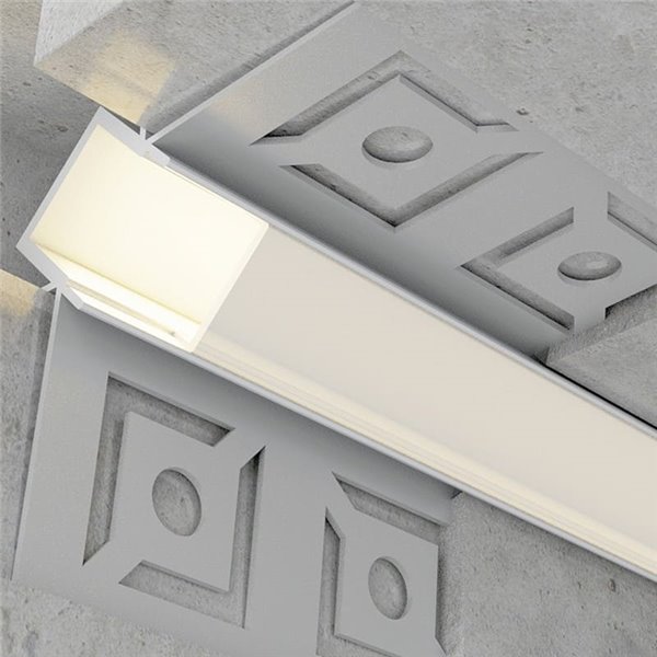 Perfil arquitectónico de aluminio ROLK para contornos de iluminación indirecta 2 metros, LM3863