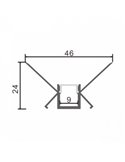 Perfil arquitectónico de aluminio ROLK para contornos de iluminación indirecta 2 metros, LM3863