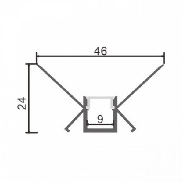 Perfil arquitectónico de aluminio ROLK para contornos de iluminación indirecta 2 metros, LM3863