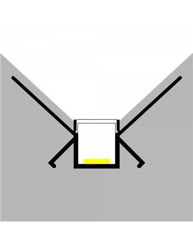 Perfil arquitectónico de aluminio ROLK para contornos de iluminación indirecta 2 metros, LM3863