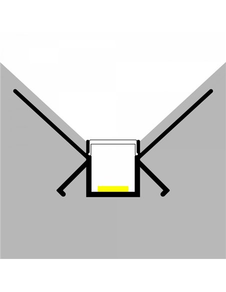 Perfil arquitetônico de alumínio ROLK para contornos de iluminação indireta, 2 metros, LM3863