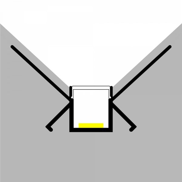 Profilé architectural en aluminium ROLK pour contours d'éclairage indirect, 2 mètres, LM3863