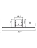 Perfil arquitectónico de aluminio ORER para iluminación indirecta arquitectónica continua 2 metros, LM3861