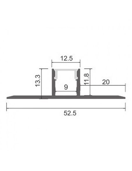 Perfil arquitectónico de aluminio ORER para iluminación indirecta arquitectónica continua 2 metros, LM3861