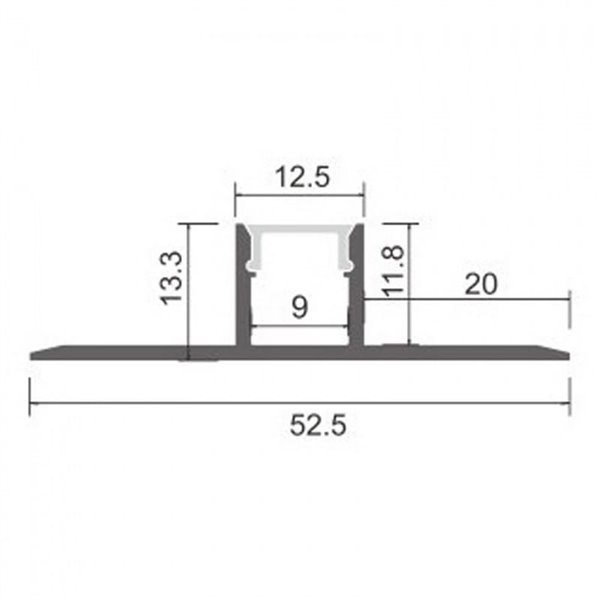 Perfil arquitectónico de aluminio ORER para iluminación indirecta arquitectónica continua 2 metros, LM3861