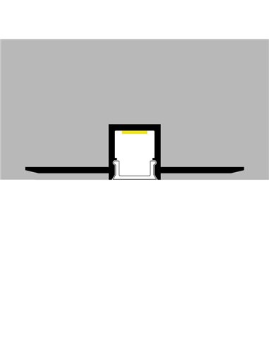 Perfil arquitectónico de aluminio JUT para iluminación indirecta decorativa en interiores 2 metros, LM3859