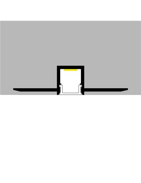 Perfil arquitectónico de aluminio JUT para iluminación indirecta decorativa en interiores 2 metros, LM3859