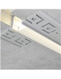 Perfil arquitectónico de aluminio JUT para iluminación indirecta decorativa en interiores 2 metros, LM3859