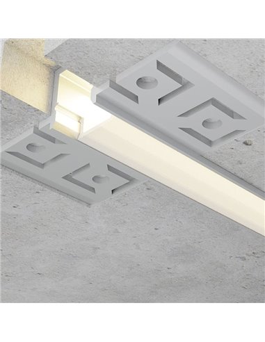 Perfil arquitectónico de aluminio JUT para iluminación indirecta decorativa en interiores 2 metros, LM3859