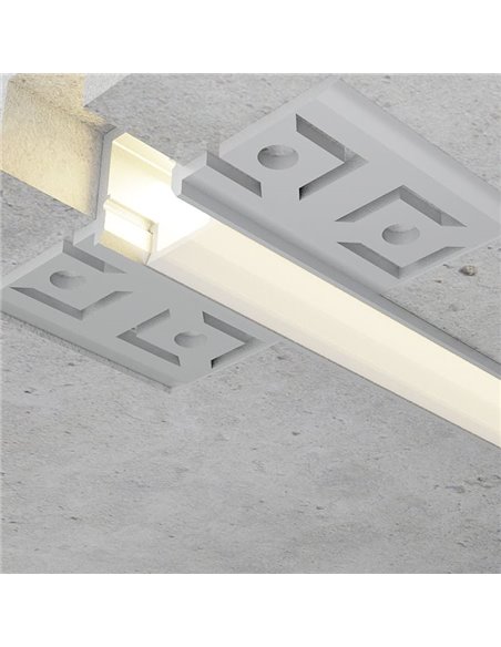 Perfil arquitectónico de aluminio JUT para iluminación indirecta decorativa en interiores 2 metros, LM3859
