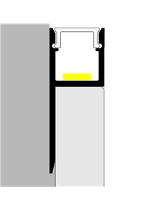 Perfil arquitectónico de aluminio DEF para iluminación indirecta lineal continua 2 metros, LM3857 2