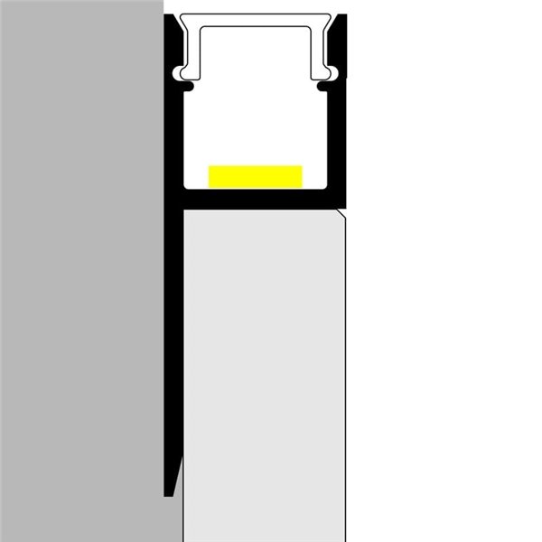 Perfil arquitectónico de aluminio DEF para iluminación indirecta lineal continua 2 metros, LM3857