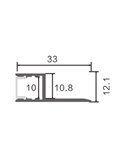 Perfil arquitectónico de aluminio DEF para iluminación indirecta lineal continua 2 metros, LM3857
