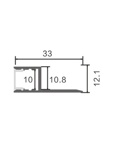 Perfil arquitectónico de aluminio DEF para iluminación indirecta lineal continua 2 metros, LM3857