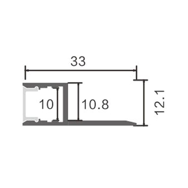 Perfil arquitectónico de aluminio DEF para iluminación indirecta lineal continua 2 metros, LM3857