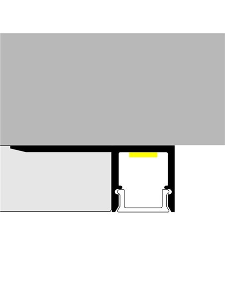 Perfil arquitectónico de aluminio OPE para contornos de iluminación indirecta LED 2 metros, LM3855