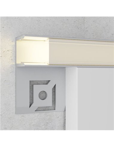 Perfil arquitectónico de aluminio OPE para contornos de iluminación indirecta LED 2 metros, LM3855