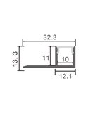 Perfil arquitectónico de aluminio OPE para contornos de iluminación indirecta LED 2 metros, LM3855