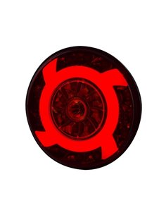 Lanterna traseira redonda de LED LUCY LZD 2422 12/24V com cabo, 3 funções, IP68 ECE E9