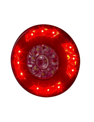 Lanterna traseira redonda LED LUCY LZD 2424 12/24V com cabo, 3 funções, IP68 ECE E9