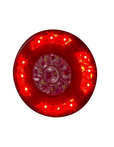 Piloto trasero redondo LED LUCY LZD 2424 12/24V con cable, 3 funciones IP68 ECE E9