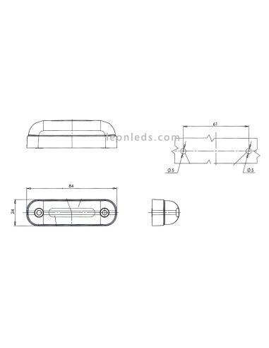 Dimensions Rouge Jauge LED Lumière Était 767 | Feu de gabarit à DEL rouge | Lumière LED au néon | Éclairage LeonLeds