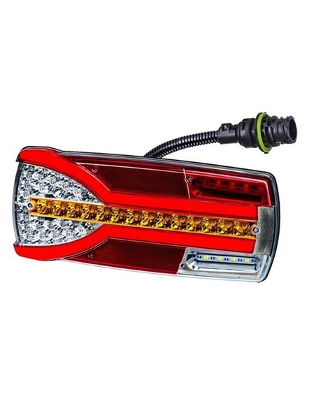 Feu arrière néon CARMEN LZD 2302 / 2303 avec connecteur, 7 fonctions, 12/24 V, IP68, S1/R1, ECE E9