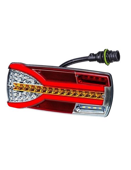 Piloto trasero LZD 2304 / 2305 Neon CARMEN 6 funciones 12/24V, con conector, IP68 S1/R1 ECE E9