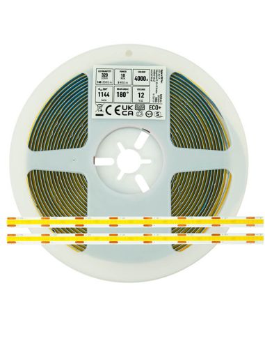 Tira LED COB ECO+ 12V 1600 LED/m 10W 3000K / 4000K IP20 – Corte cada 25 mm - 180º