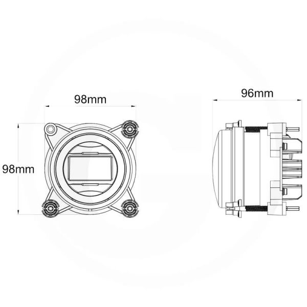 Phare LED à feux de route avec feu de position 12/24 V – 2 fonctions pour Massey Ferguson