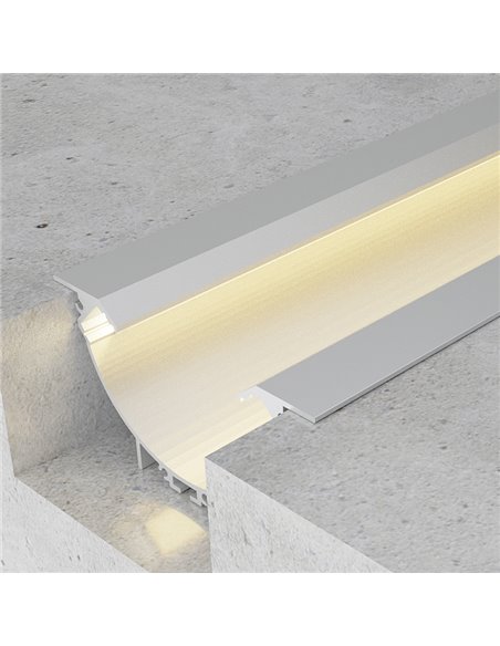 Perfil de aluminio SUNRISE para tiras LED 2 metros (doble difusor, con tapas, 101x49,5mm) (LM3827)