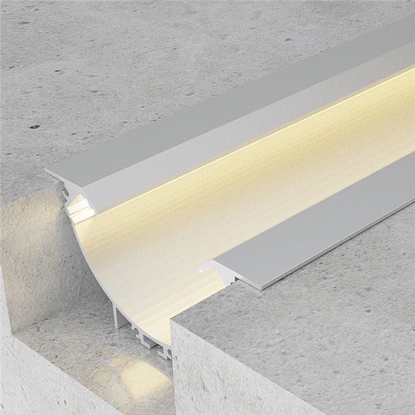 Perfil de aluminio SUNRISE para tiras LED 2 metros (doble difusor, con tapas, 101x49,5mm) (LM3827)