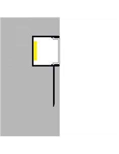 Perfil arquitectónico de aluminio HURE para tiras LED 2 metros, con difusor y tapas, 32,8x13,3mm, LM3853 2