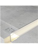 Perfil arquitectónico de aluminio HURE para tiras LED 2 metros, con difusor y tapas, 32,8x13,3mm, LM3853