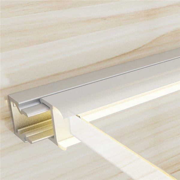 Perfil para muebles de aluminio NIBBLE para tiras LED 2 metros, especial vitrinas, con difusor, 11,2x11,2mm, LM3851
