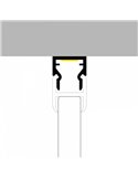 Perfil para muebles de aluminio NIBBLE para tiras LED 2 metros, especial vitrinas, con difusor, 11,2x11,2mm, LM3851