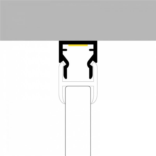 Perfil para muebles de aluminio NIBBLE para tiras LED 2 metros, especial vitrinas, con difusor, 11,2x11,2mm, LM3851