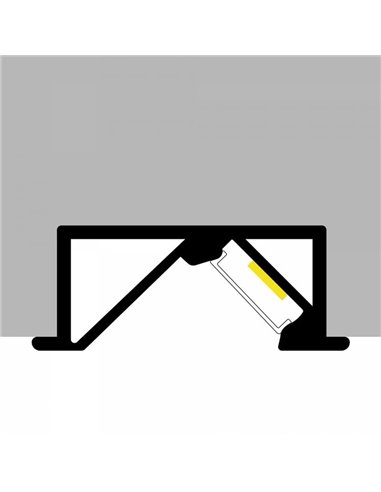 Perfil para muebles de aluminio MYGH para tiras LED 2 metros, con difusor y tapas, 26x10,4mm, LM3849