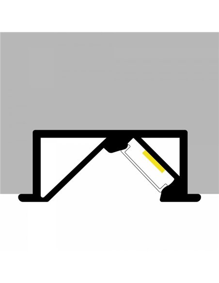 Perfil para muebles de aluminio MYGH para tiras LED 2 metros, con difusor y tapas, 26x10,4mm, LM3849
