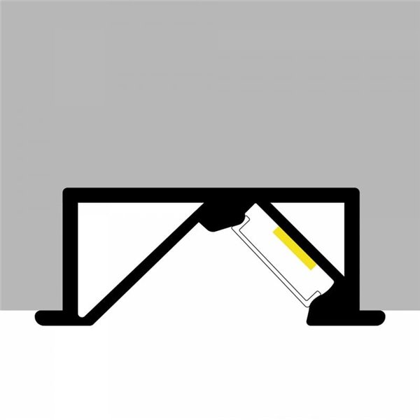 Perfil para muebles de aluminio MYGH para tiras LED 2 metros, con difusor y tapas, 26x10,4mm, LM3849
