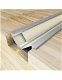 Perfil para muebles de aluminio MYGH para tiras LED 2 metros, con difusor y tapas, 26x10,4mm, LM3849