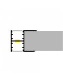Perfil para muebles para doble tira arriba y abajo OLOF 2 metros, doble difusor, 28x20mm, LM3847