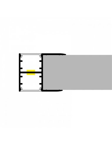 Perfil para muebles para doble tira arriba y abajo OLOF 2 metros, doble difusor, 28x20mm, LM3847