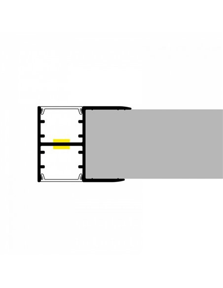 Perfil para móveis com faixa dupla superior e inferior OLOF 2 metros, difusor duplo, 28x20mm, LM3847