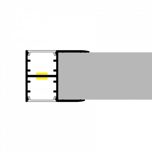 Perfil para móveis com faixa dupla superior e inferior OLOF 2 metros, difusor duplo, 28x20mm, LM3847
