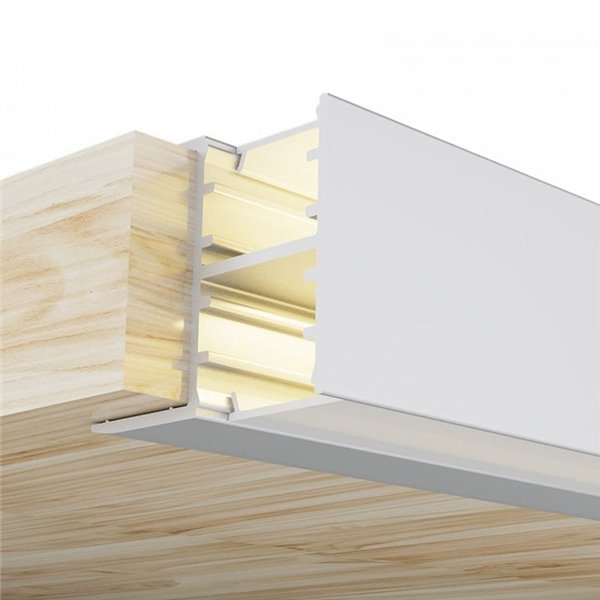 Perfil para muebles para doble tira arriba y abajo OLOF 2 metros, doble difusor, 28x20mm, LM3847